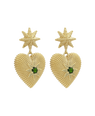 Zoe & Morgan | Brave Heart Earrings - Gold/Chrome Diopside