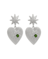 Zoe & Morgan | Brave Heart Earrings - Silver/Chrome Diopside