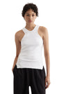 Bassike | Rib Cut Out Athletic Tank - White