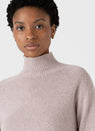 Sunspel | Funnel Neck Jumper - Pale Pink Twist