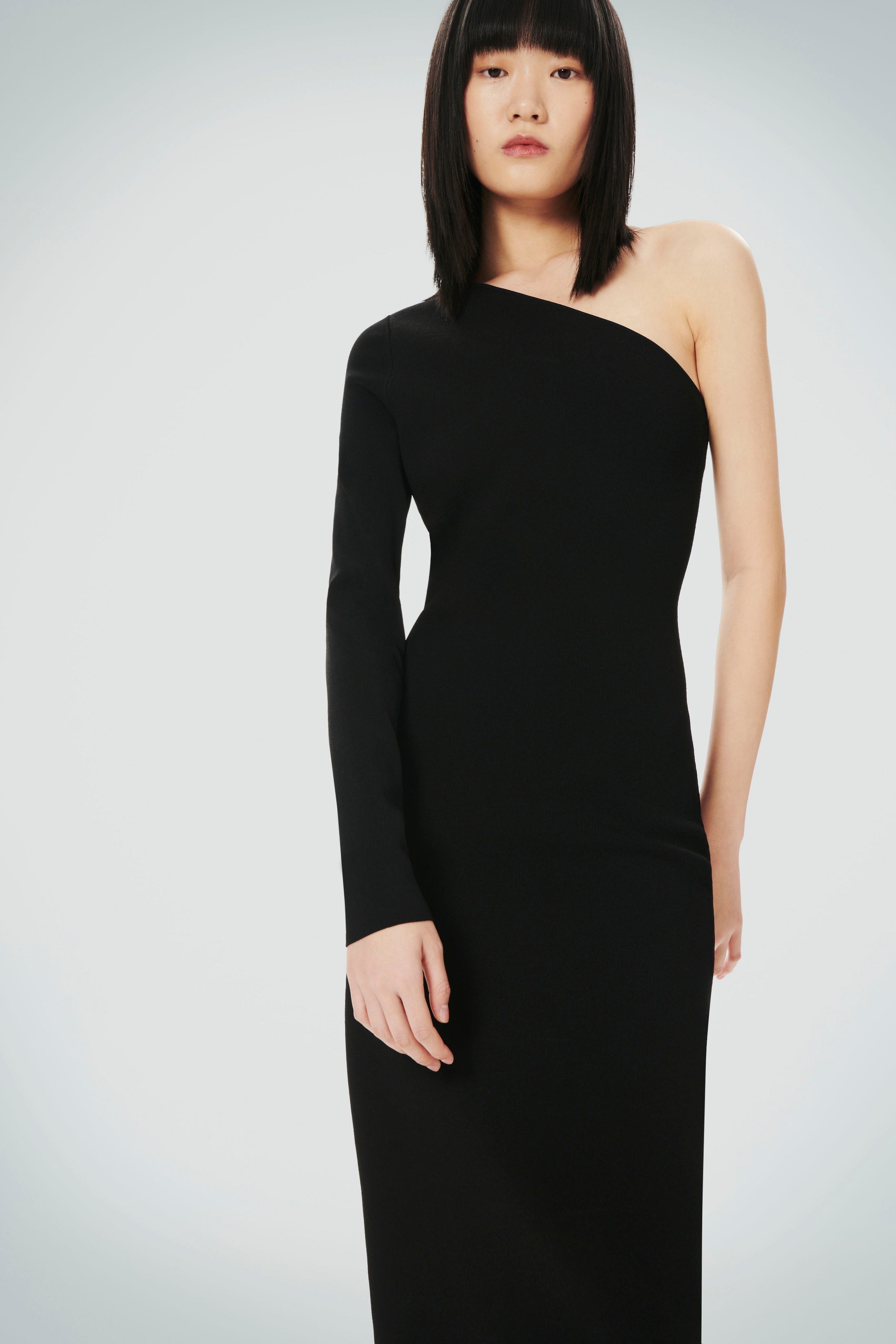 Victoria Beckham | VB Body One Shoulder Midi Dress - Black