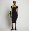 Proenza Schouler White Label | Rib Knit Short Sleeve Dress - Black