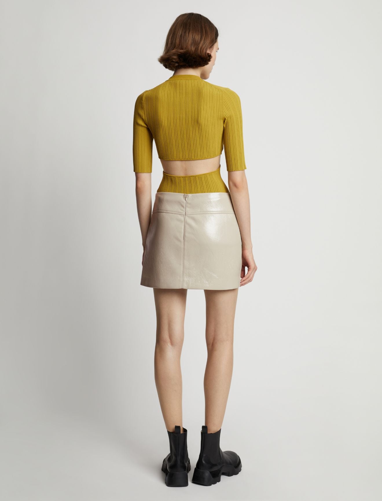 Proenza Schouler White Label | Vinyl Mini Skirt - Fawn