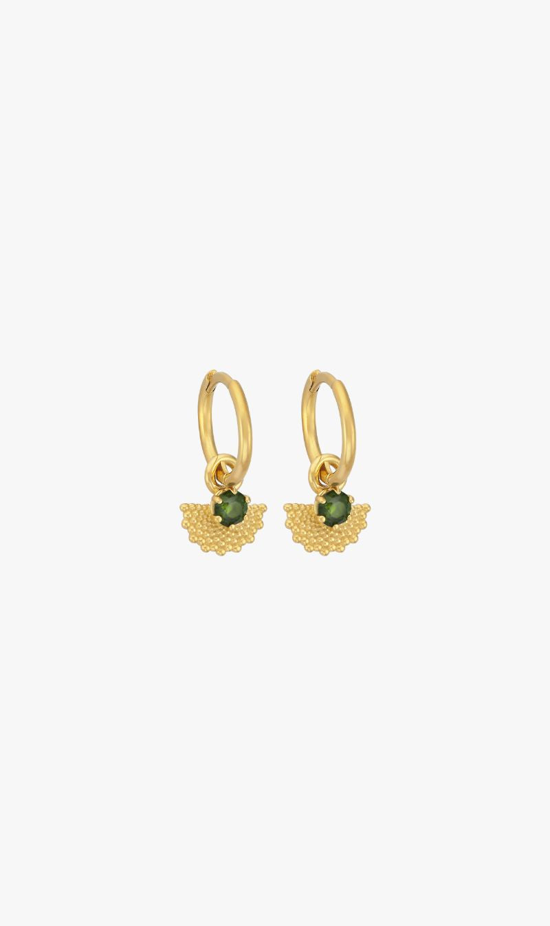 Zoe & Morgan | Eos Earrings - 22k Gold Plate With Chrome Diopside