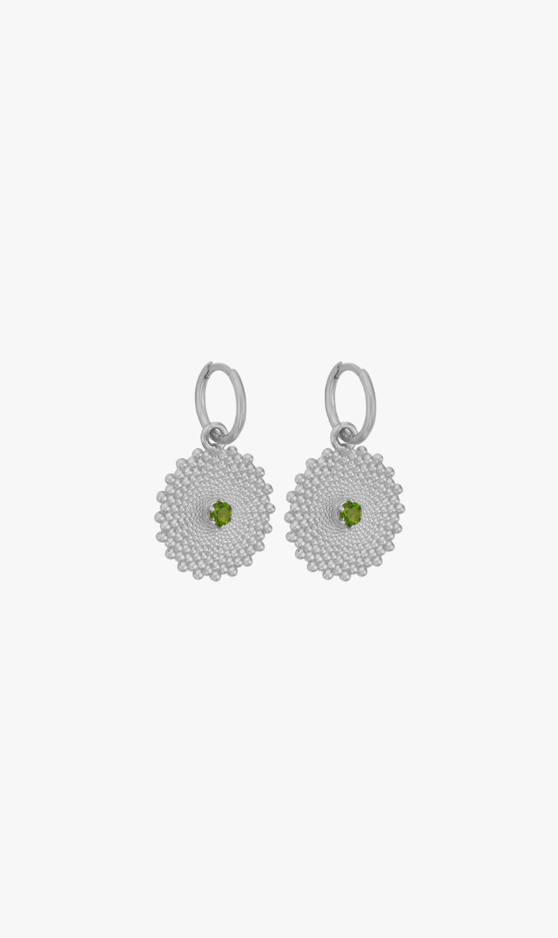 Zoe & Morgan | Helios Earrings - Sterling Silver With Chrome Diopside