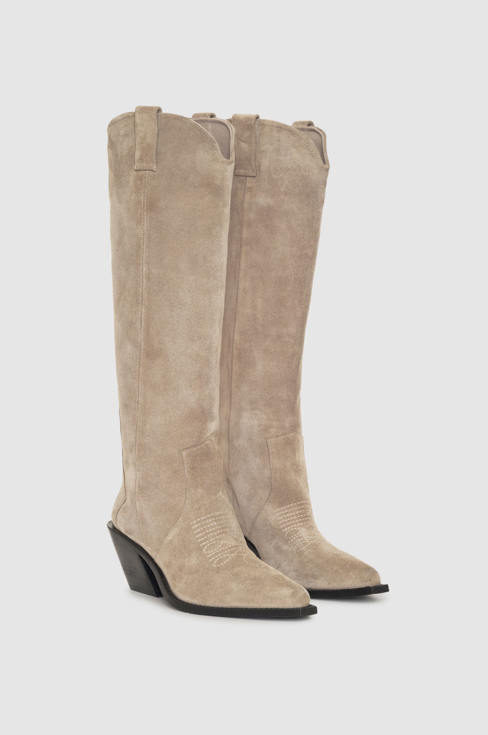 Anine Bing | Tall Tania Boots - Ash Grey Suede