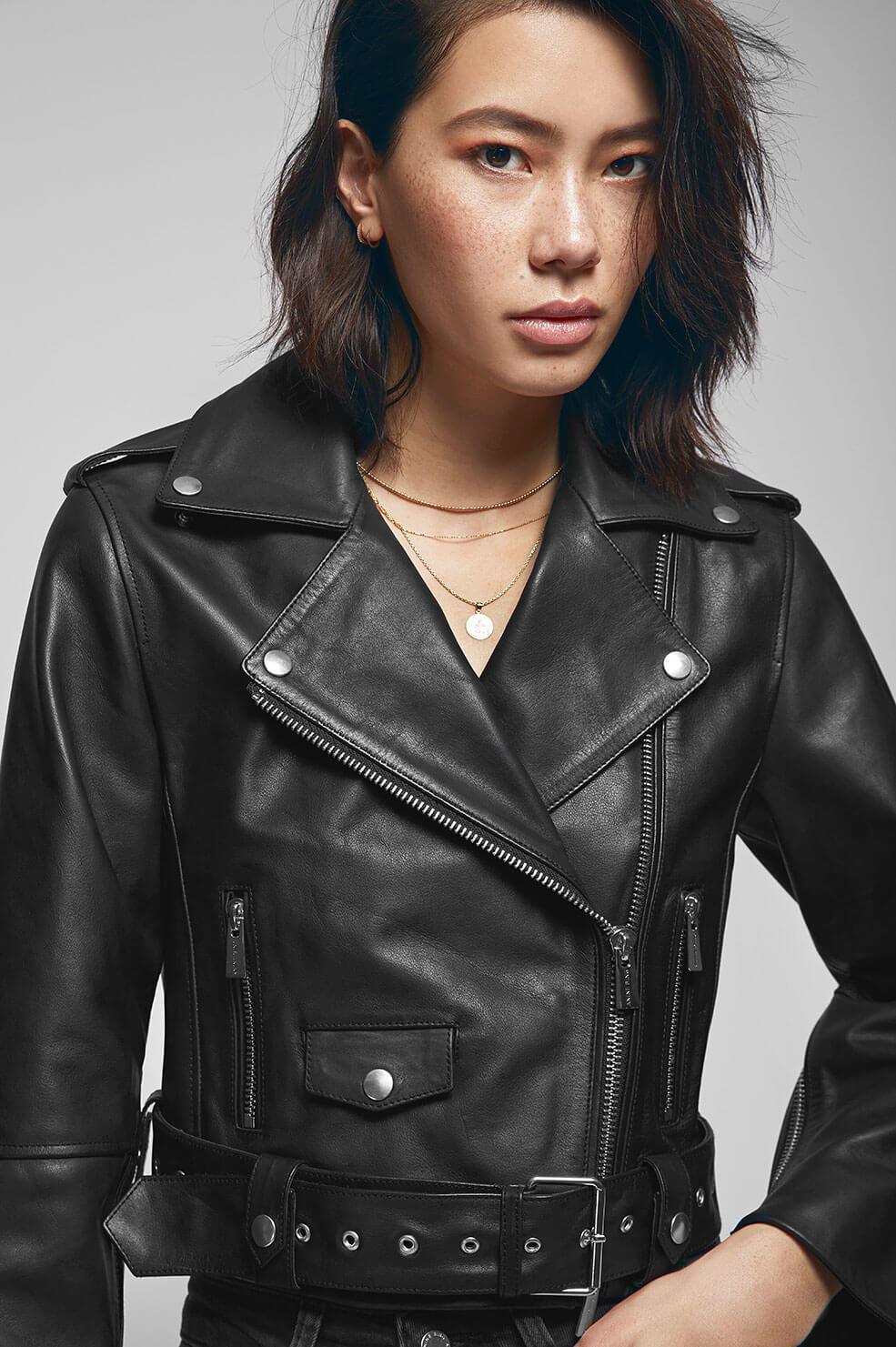 Anine Bing Womens Jacket BLACK / XS Anine Bing | Remy Leather Jacket - Black