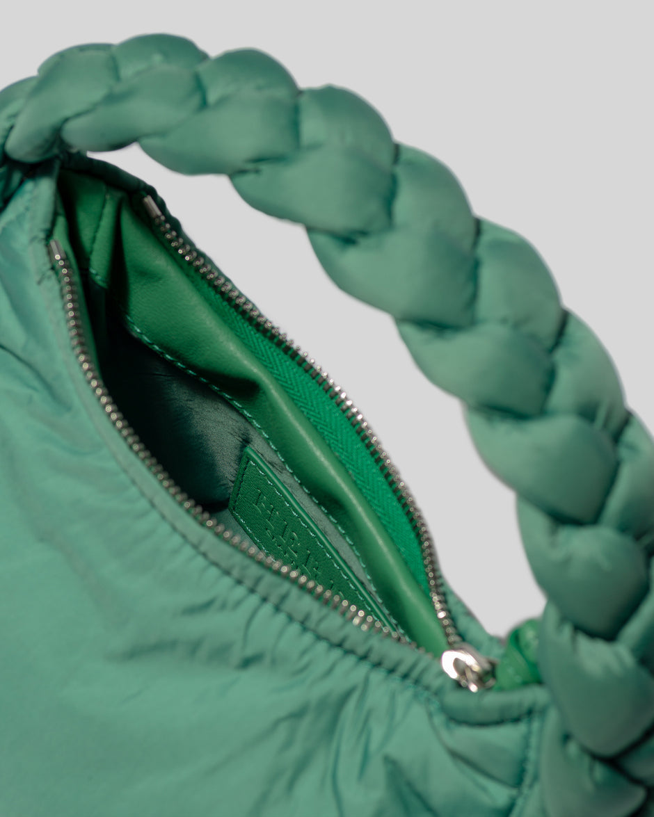 Hereu | Espiga Mini Nylon Plaited Crossbody Bag - Mint