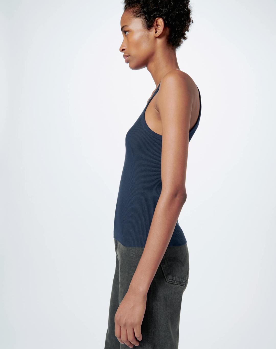 Re Done Womens Singlet RE/DONE | Ribbed Tank - Navy