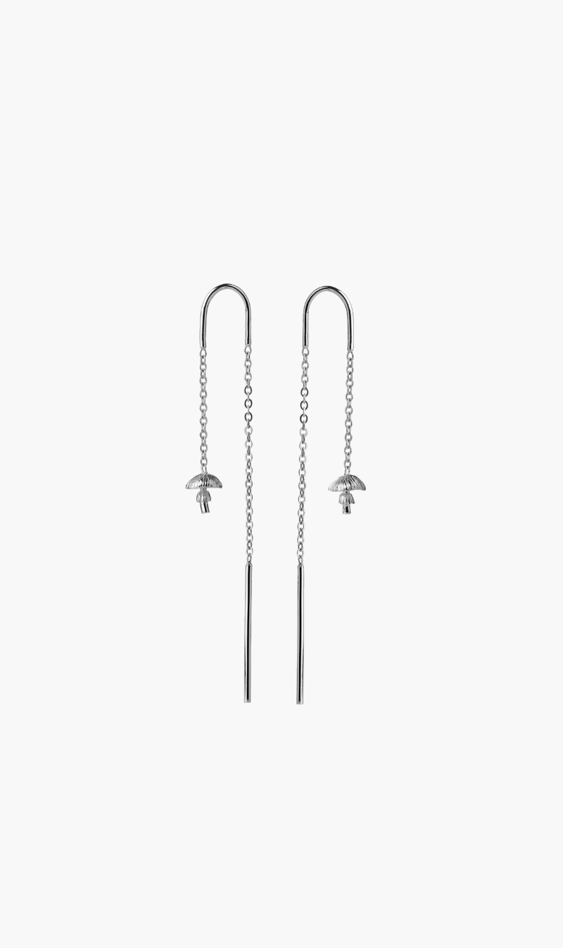 Karen Walker | Mushroom Thread Earrings - Silver
