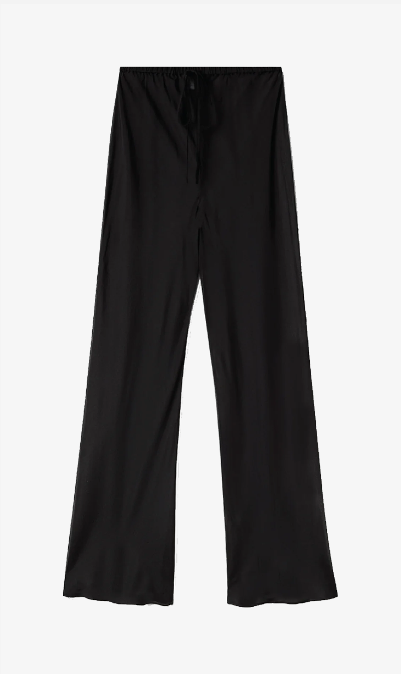 Silk Laundry | Chiffon Bias Cut Pants - Black