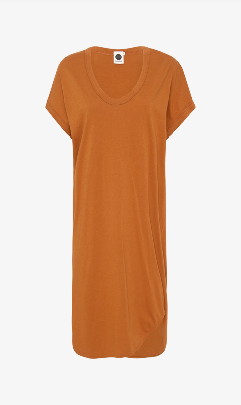 Bassike | Boxy T.Shirt Dress - Orange Rust