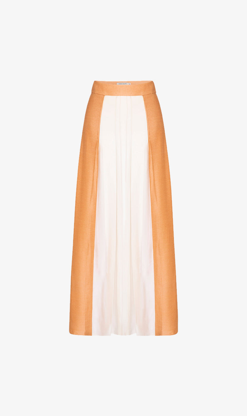 Anna Quan | Sable Skirt - Peach With Snow Contrast