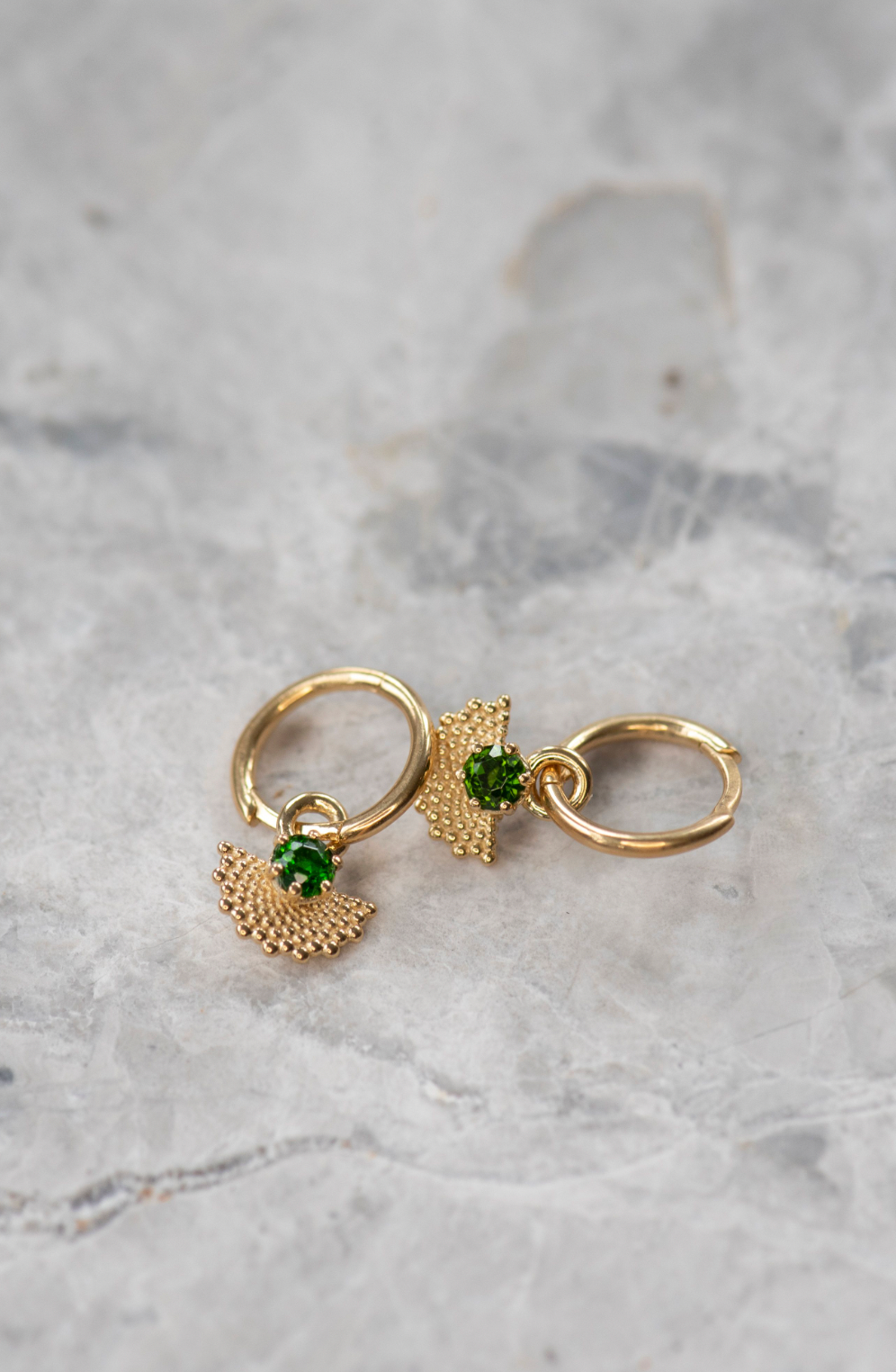 Zoe & Morgan | Eos Earrings - 22k Gold Plate With Chrome Diopside