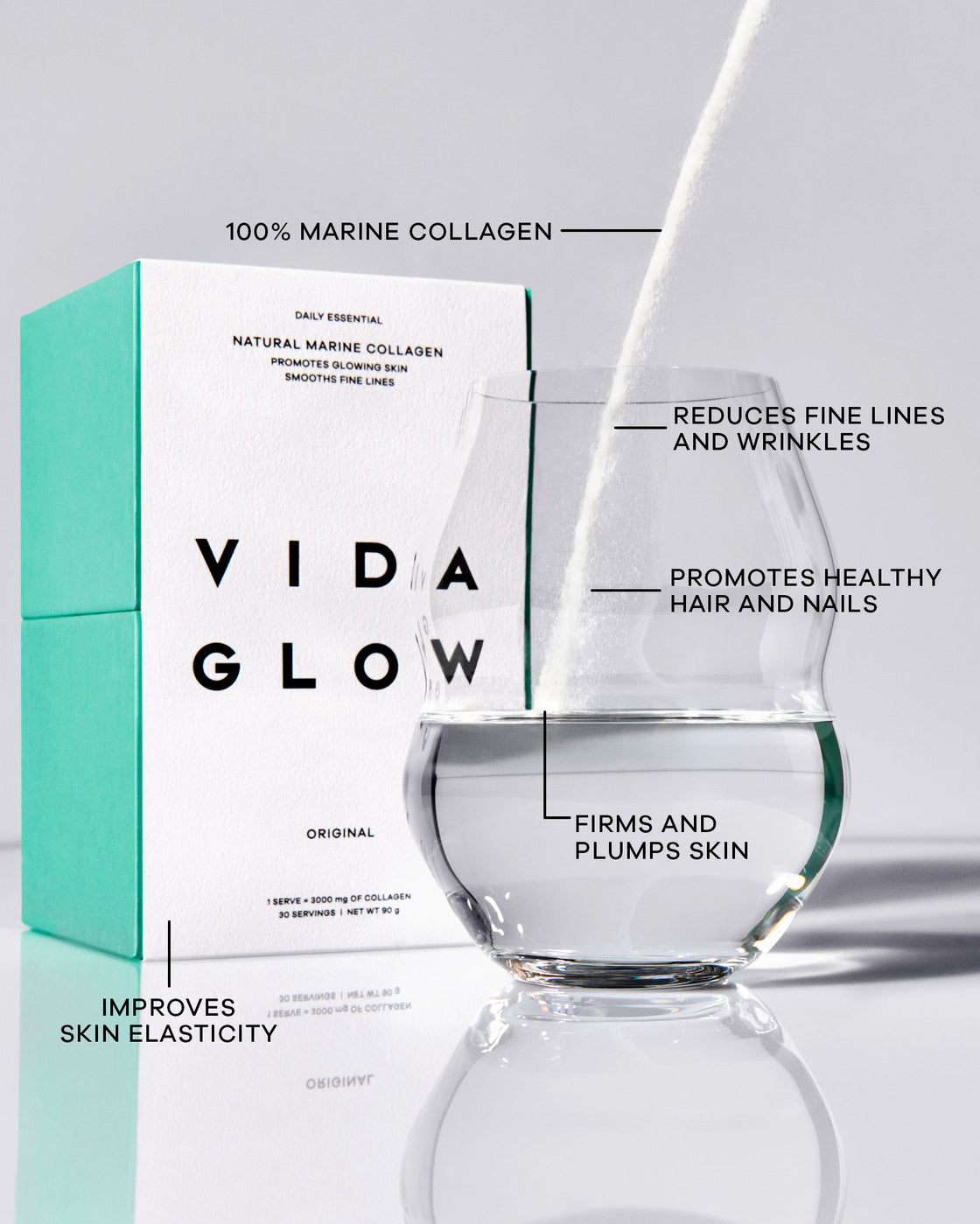 Vida Glow | Natural Marine Collagen Sachets - Original 30x3g