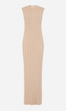 Bassike | Ribbed Knit Column Dress - Hazelnut